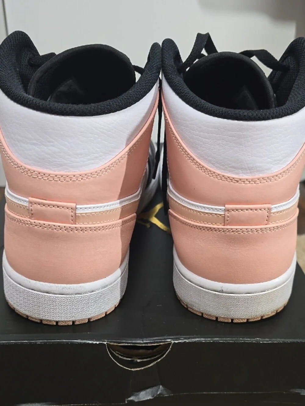 Jordan High-Top Sneakers in Black, White & Blush Pink